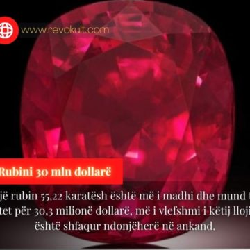 Rubini më i madh i dalë në ankand mund të arrijë shifrën mbi 30 milionë dollarë