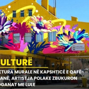 Piktura murale në Kapshticë e Qafë-Thanë, artistja polake zbukuron doganat me lule