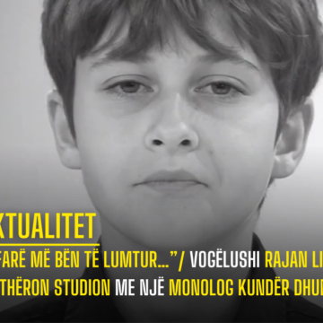 “Çfarë më bën të lumtur…”/ Vrasja e 14-vjeçarit në Tiranë, vogëlushi Rajan Lica drithëron studion e “ArtKand” me një monolog kundër dhunës