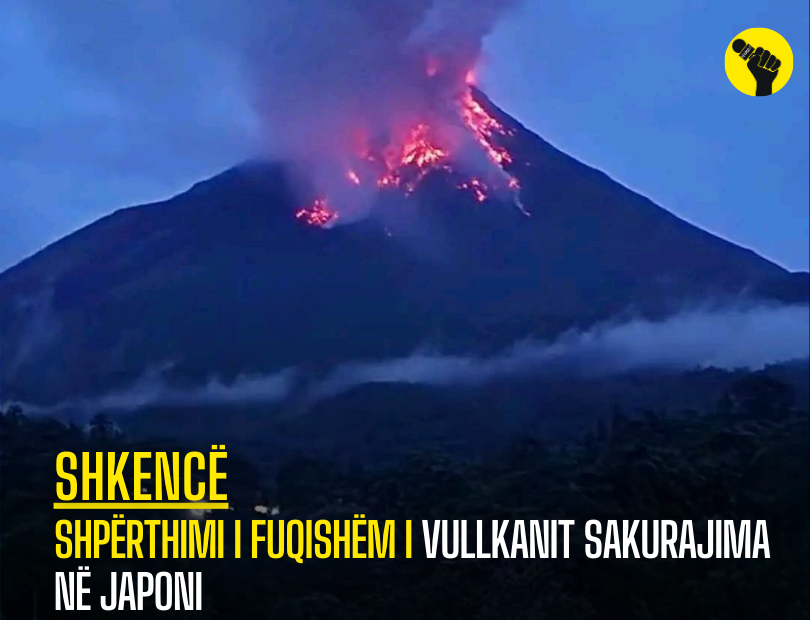 Shpërthimi i fuqishëm i vullkanit Sakurajima në Japoni