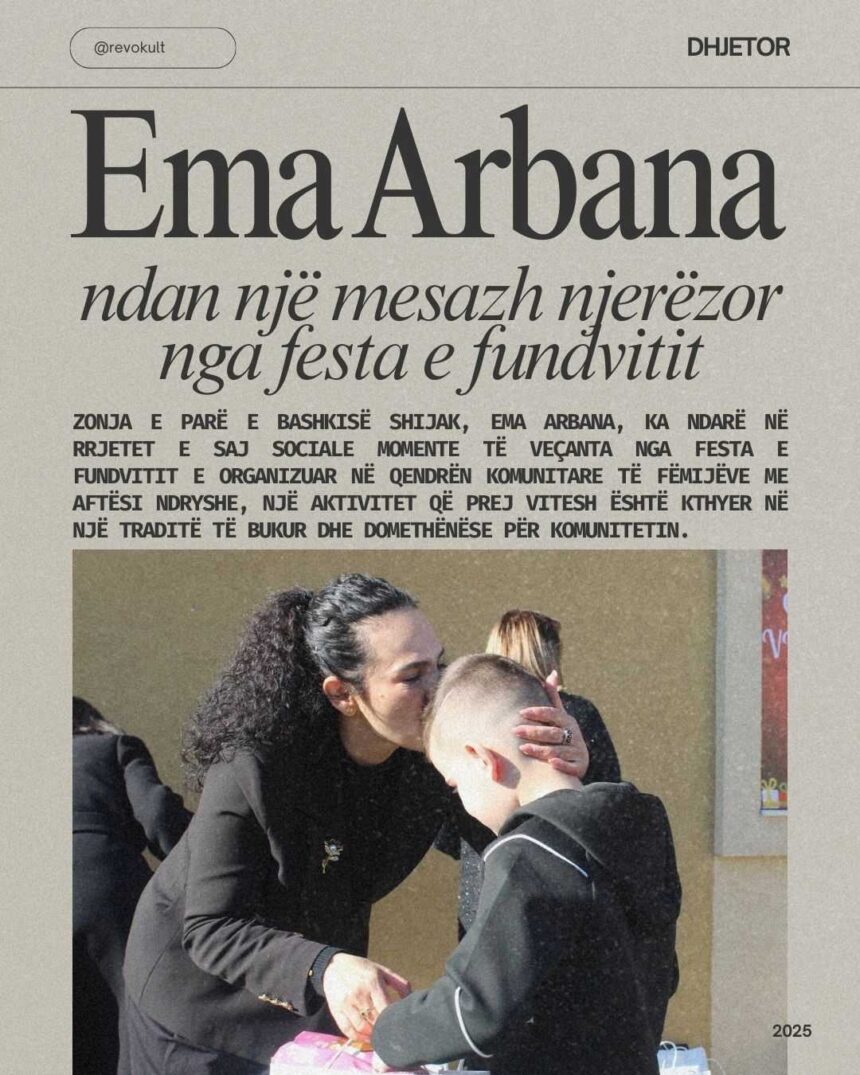 Ema Arbana ndan një mesazh njerëzor nga festa e fundvitit