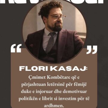 Flori Kasaj: Çmimet Kombëtare që e përjashtuan letërsinë për fëmijë duke e injoruar dhe demotivuar politikën e librit si investim për të ardhmen.