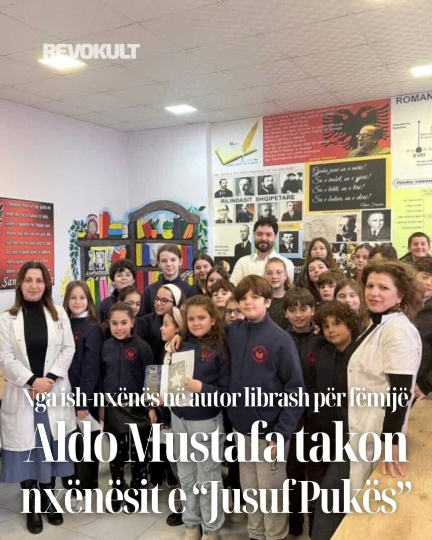 1 Nga ish-nxënës në autor librash për fëmijë, Aldo Mustafa takon nxënësit e “Jusuf Pukës”