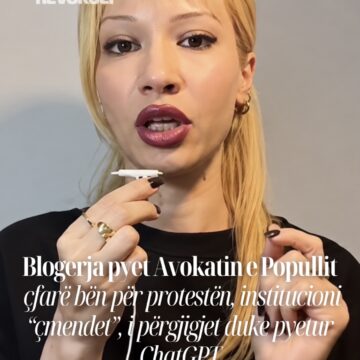 Screenshot Blogerja pyet Avokatin e Popullit çfarë bën për protestën, institucioni i përgjigjet duke pyetur ChatGPT