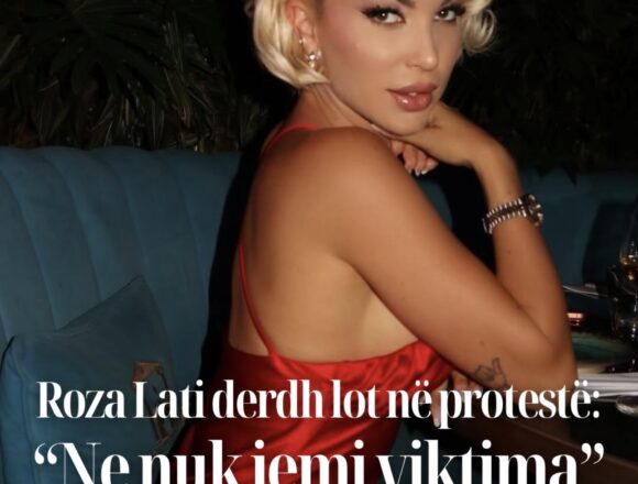 Screenshot Roza Lati derdh lot në protestë: “Ne nuk jemi viktima”