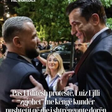 Screenshot Pas 14 ditësh protestë, Luiz Ejlli “zgjohet” me këngë kundër pushtetit që dje i shtrëngonte dorën