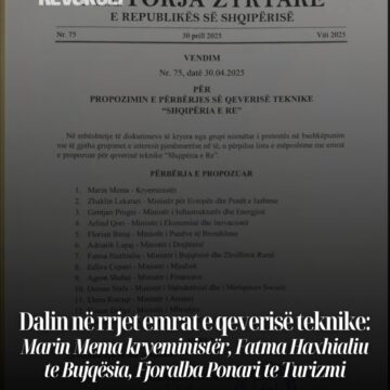 Dalin në rrjet emrat e qeverisë teknike: Marin Mema kryeministër, Fatma Haxhialiu te Bujqësia, Fjoralba Ponari te Turizmi
