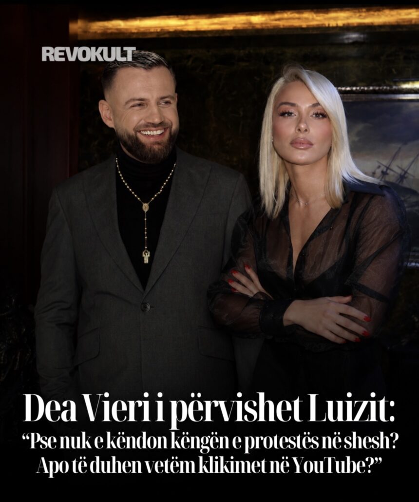 Screenshot Dea Vieri i përvishet Luizit: “Pse nuk e këndon këngën e protestës në shesh? Apo të duhen vetëm klikimet në YouTube?”